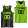 Custom Reversible Black Neon Green Double Side Sublimation Basketball Suit Jersey