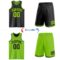 Custom Reversible Black Neon Green Double Side Sublimation Basketball Suit Jersey