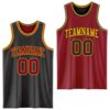 Custom Reversible Black Maroon-Gold Double Side Sublimation Basketball Suit Jersey