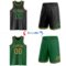 Custom Reversible Black Kelly Green-Old Gold Double Side Sublimation Basketball Suit Jersey