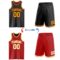 Custom Reversible Black Gold-Red Double Side Sublimation Basketball Suit Jersey