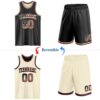 Custom Reversible Black Vintage USA Flag Cream-Maroon Double Side Sublimation Basketball Suit Jersey