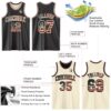Custom Reversible Black Vintage USA Flag Cream-Maroon Double Side Sublimation Basketball Suit Jersey