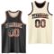 Custom Reversible Black Vintage USA Flag Cream-Maroon Double Side Sublimation Basketball Suit Jersey