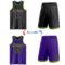 Custom Reversible Black Purple-Neon Green Double Side Sublimation Basketball Suit Jersey