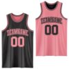 Custom Reversible Black Medium Pink Double Side Sublimation Basketball Suit Jersey