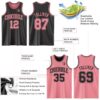 Custom Reversible Black Medium Pink Double Side Sublimation Basketball Suit Jersey