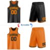 Custom Reversible Black Bay Orange Double Side Sublimation Basketball Suit Jersey