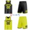 Custom Reversible Black Neon Yellow Double Side Sublimation Basketball Suit Jersey