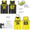 Custom Reversible Black Light Yellow Double Side Sublimation Basketball Suit Jersey