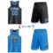 Custom Reversible Black Powder Blue-White Double Side Sublimation Basketball Suit Jersey