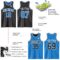 Custom Reversible Black Powder Blue-White Double Side Sublimation Basketball Suit Jersey