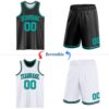 Custom Reversible Black Aqua Double Side Sublimation Basketball Suit Jersey