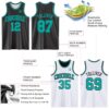Custom Reversible Black Aqua Double Side Sublimation Basketball Suit Jersey