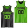 Custom Reversible Black Aurora Green Double Side Sublimation Basketball Suit Jersey