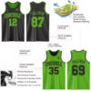Custom Reversible Black Aurora Green Double Side Sublimation Basketball Suit Jersey