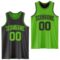 Custom Reversible Black Aurora Green Double Side Sublimation Basketball Suit Jersey