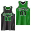 Custom Reversible Black Grass Green-White Double Side Sublimation Basketball Suit Jersey