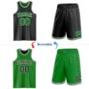 Custom Reversible Black Grass Green-White Double Side Sublimation Basketball Suit Jersey