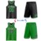 Custom Reversible Black Grass Green-White Double Side Sublimation Basketball Suit Jersey