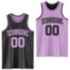 Custom Reversible Black Light Purple Double Side Sublimation Basketball Suit Jersey