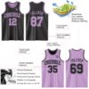 Custom Reversible Black Light Purple Double Side Sublimation Basketball Suit Jersey