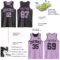 Custom Reversible Black Light Purple Double Side Sublimation Basketball Suit Jersey