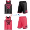 Custom Reversible Black Neon Pink Double Side Sublimation Basketball Suit Jersey