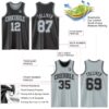 Custom Reversible Black Silver Double Side Sublimation Basketball Suit Jersey