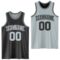 Custom Reversible Black Silver Double Side Sublimation Basketball Suit Jersey