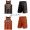 Custom Reversible Black Texas Orange-White Double Side Sublimation Basketball Suit Jersey
