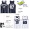 Custom Navy White Reversible Double Side Sublimation Basketball Suit Jersey