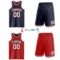 Custom Navy White-Red Reversible Double Side Sublimation Basketball Suit Jersey