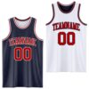 Custom Navy Red-White Reversible Double Side Sublimation Basketball Suit Jersey