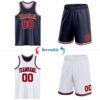 Custom Navy Red-White Reversible Double Side Sublimation Basketball Suit Jersey