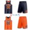 Custom Navy Orange-White Reversible Double Side Sublimation Basketball Suit Jersey