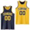 Custom Navy Gold-White Reversible Double Side Sublimation Basketball Suit Jersey