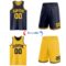 Custom Navy Gold Reversible Double Side Sublimation Basketball Suit Jersey