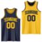 Custom Navy Gold Reversible Double Side Sublimation Basketball Suit Jersey