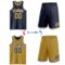 Custom Navy Old Gold-White Reversible Double Side Sublimation Basketball Suit Jersey