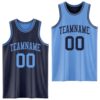 Custom Navy Light Blue Reversible Double Side Sublimation Basketball Suit Jersey