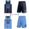 Custom Navy Light Blue Reversible Double Side Sublimation Basketball Suit Jersey