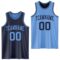 Custom Navy Light Blue Reversible Double Side Sublimation Basketball Suit Jersey