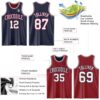 Custom Navy White-Maroon Reversible Double Side Sublimation Basketball Suit Jersey