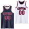 Custom Navy Maroon-White Reversible Double Side Sublimation Basketball Suit Jersey