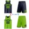 Custom Navy Neon Green Reversible Double Side Sublimation Basketball Suit Jersey