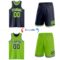 Custom Navy Neon Green-White Reversible Double Side Sublimation Basketball Suit Jersey