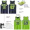 Custom Navy Neon Green-White Reversible Double Side Sublimation Basketball Suit Jersey