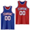Custom Royal White-Red Reversible Double Side Sublimation Basketball Suit Jersey