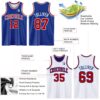 Custom Royal Red-White Reversible Double Side Sublimation Basketball Suit Jersey